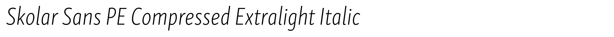 Skolar Sans PE Compressed Extralight Italic image